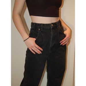 Zara High Rise Black Mom Jeans
